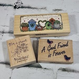 Rubber Stamps Crafters Lot Friendship Bird Houses For A Great Hostess‎